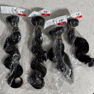 Premium Black Hair Extensions Set